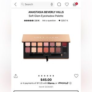 Anastasia Beverly Hills Soft Glam eye shadow palette